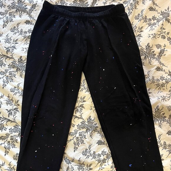 Michael Lauren Womens Black Pull-On Splatter Galaxy Jogger Sweatpants - Picture 2 of 4